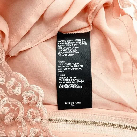 Bebe Orange Lace Scallop Hem Crop Top Women's Size 0‎ - Picture 5 of 5